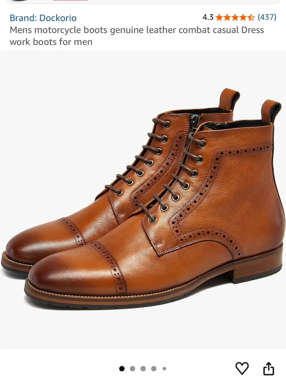 Men's Brown Leather Brogue Chukka Boot - Classic Lace-Up